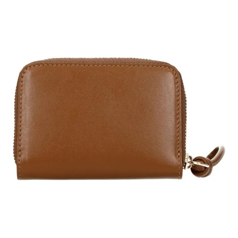 JIL SANDER Leather Coin Purse Women's Acorn Brown-1