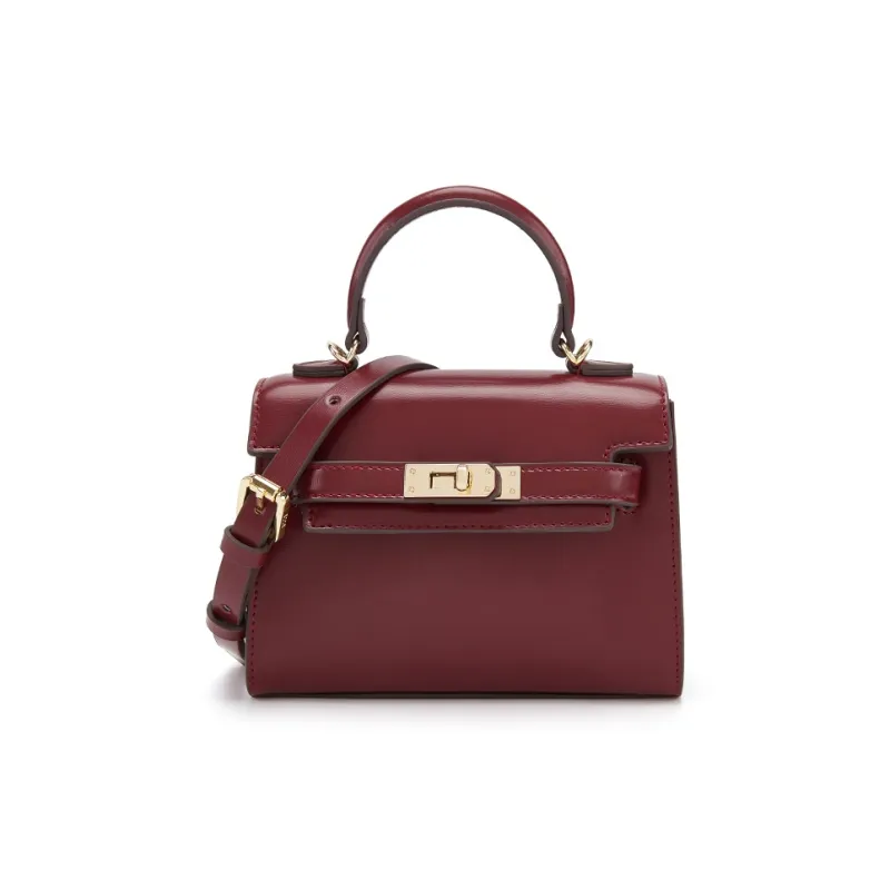 ELLE Cow Leather Handbag Regular Women's Multicolor-5