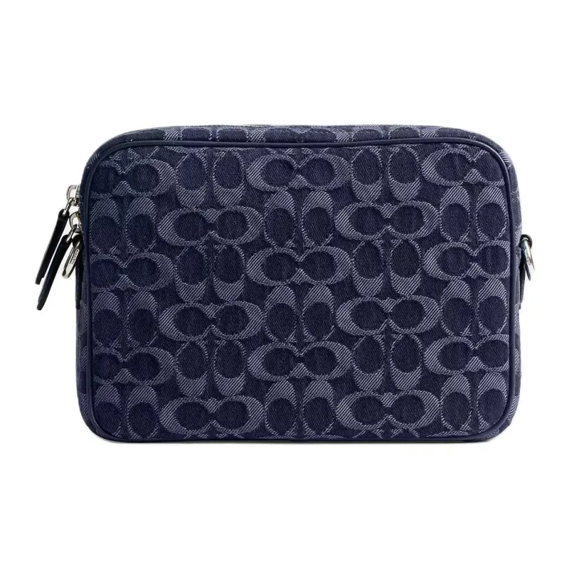 COACH Charter Denim One Shoulder Handbag Medium Size Men's Dark Blue-2