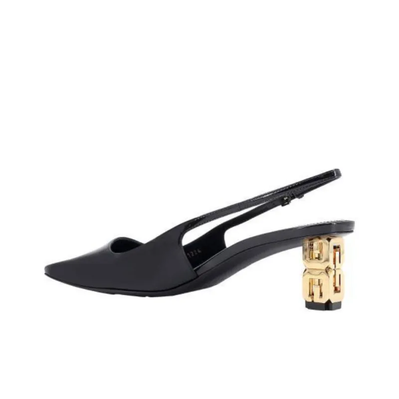 Givenchy G Cube Block Heel High Heels 5cm Women's Black-3