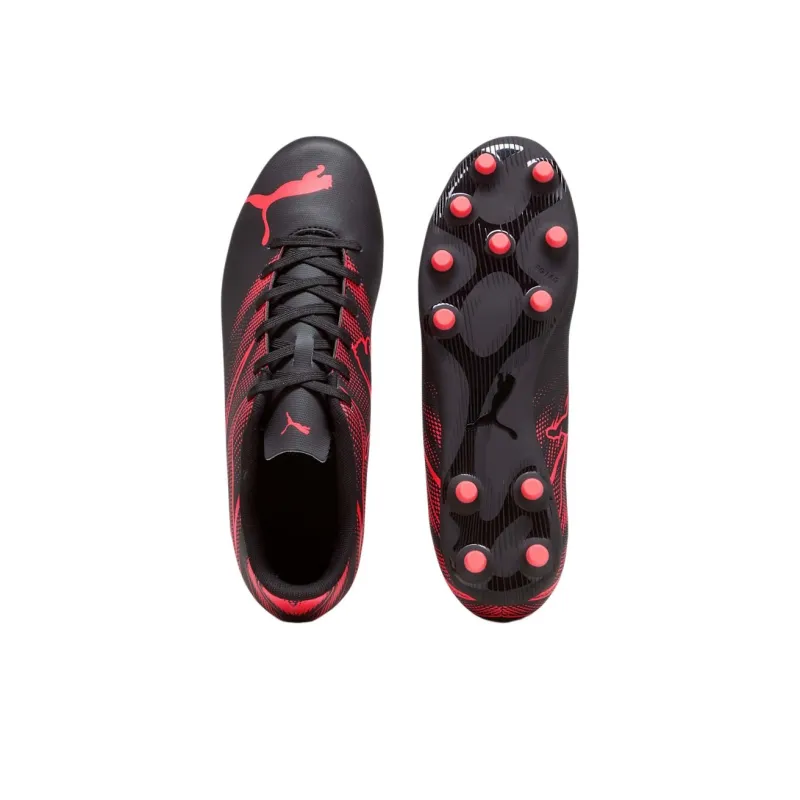 PUMA Attacanto FG Rubber Long Studs AG Rubber Short Studs Anti Slip Wear Resistant Soccer Shoes Men's Black Red-3