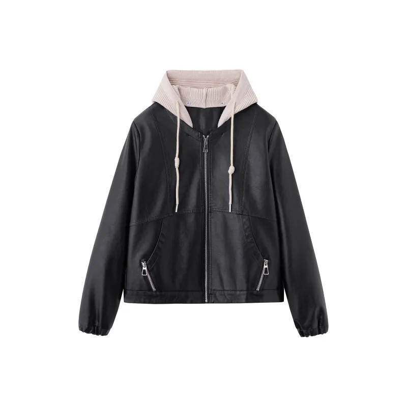 Yi Mengyuan Leather Jacket Women's-0