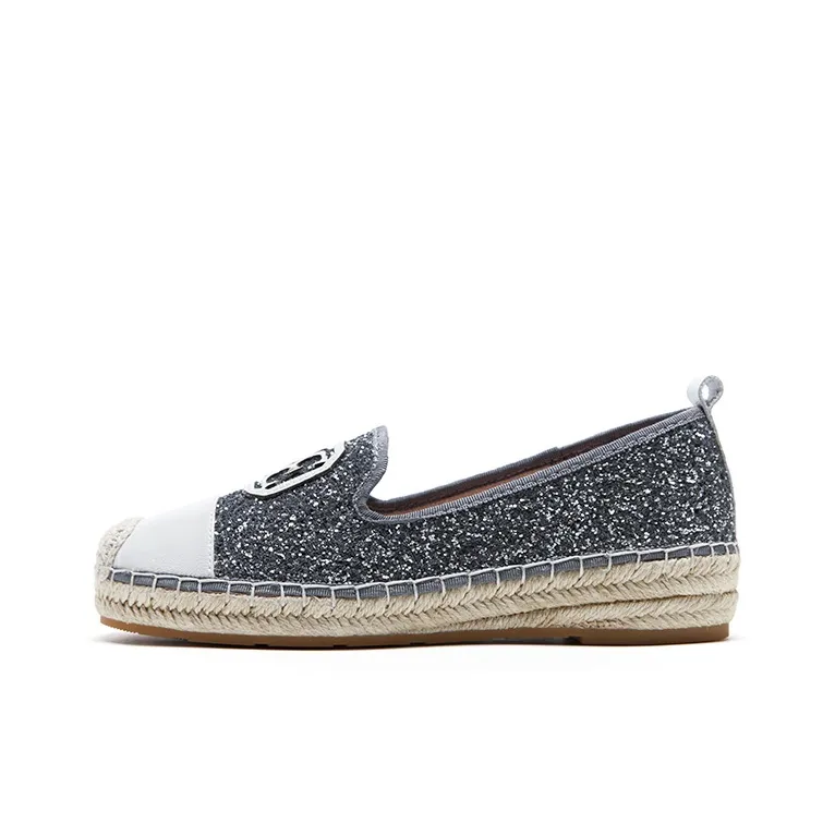 Marie Claire Espadrilles Women's Shimmering Silver+White-0