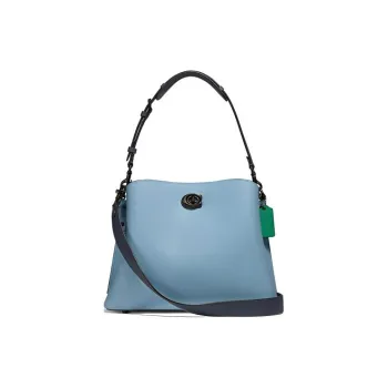 COACH Willow Leather Bucket Bag, Portable Crossbody Bag, Shoulder Bag Large Size Women's