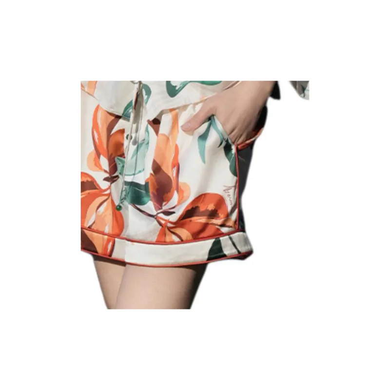 BESIONIA SS25 Casual Shorts Women's Green Pattern-6