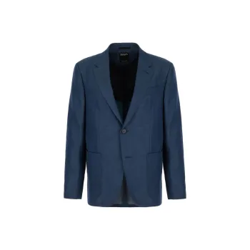 Zegna SS25 Business Suit Coat Men's Marine Blue