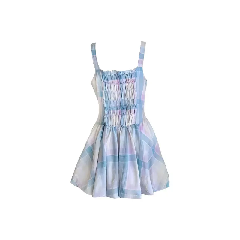 KKX Slip Dresses Women's Plaid-1