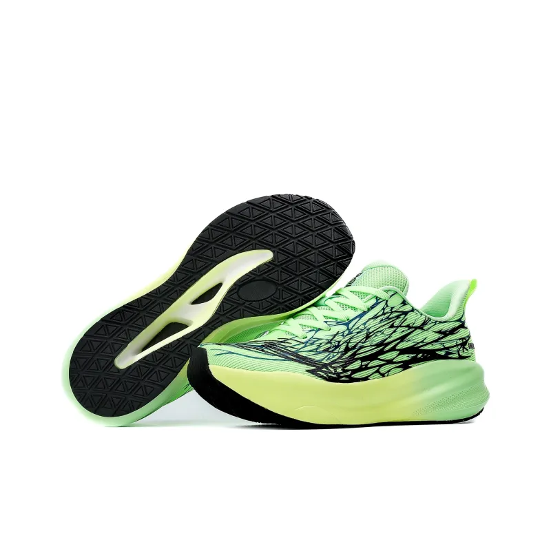 POLUDIYIPI Anti Slip And Wear Resistant Coverage Low Top Carbon Plate Casual Running Shoes Unisex Neon Green-5