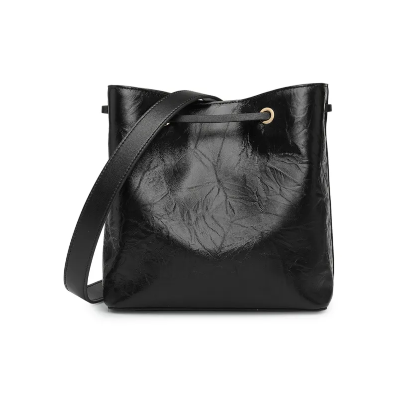 PIERRE CARDIN Top Grain Cow Leather Crossbody Bag, Shoulder Bag Regular Women's Black-6