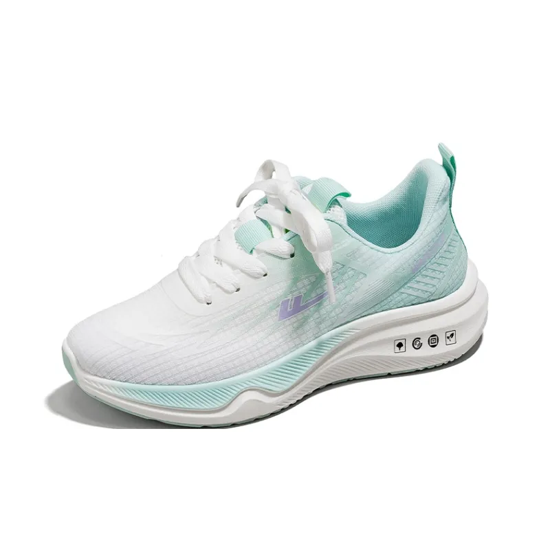 Warrior Anti Slip And Wear Resistant Breathable Low Top Casual Running Shoes Women's White Green-1