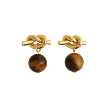 Happy Tide Tiger's Eye Stone Earrings Women's