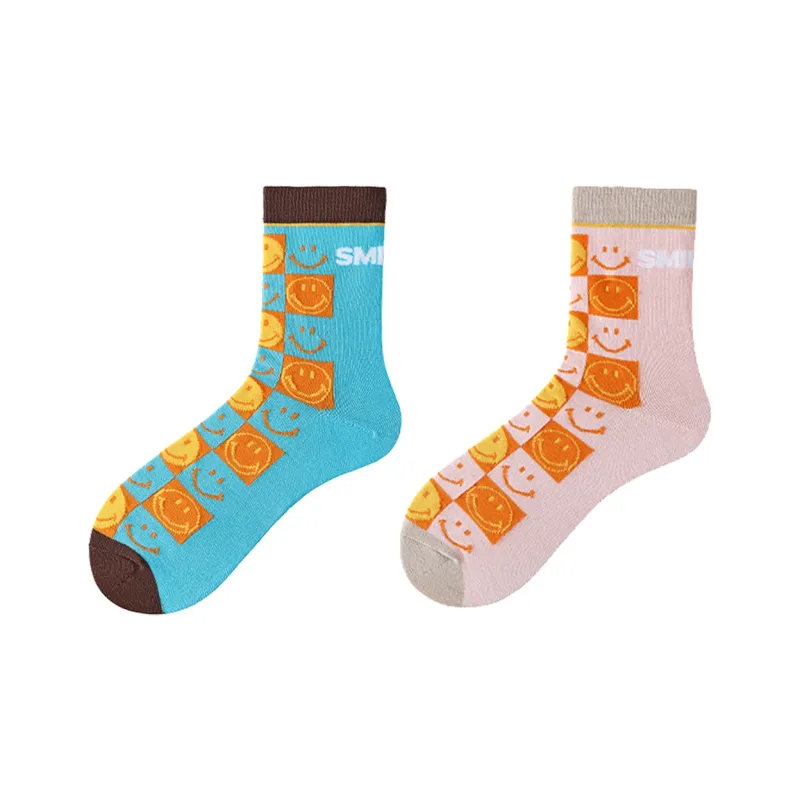 SMILEY Mid Calf Socks Unisex Combo Set-8