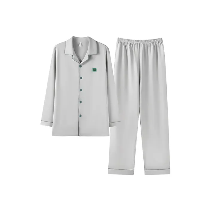 MIIOW Pajama Set Men's Gray White-0