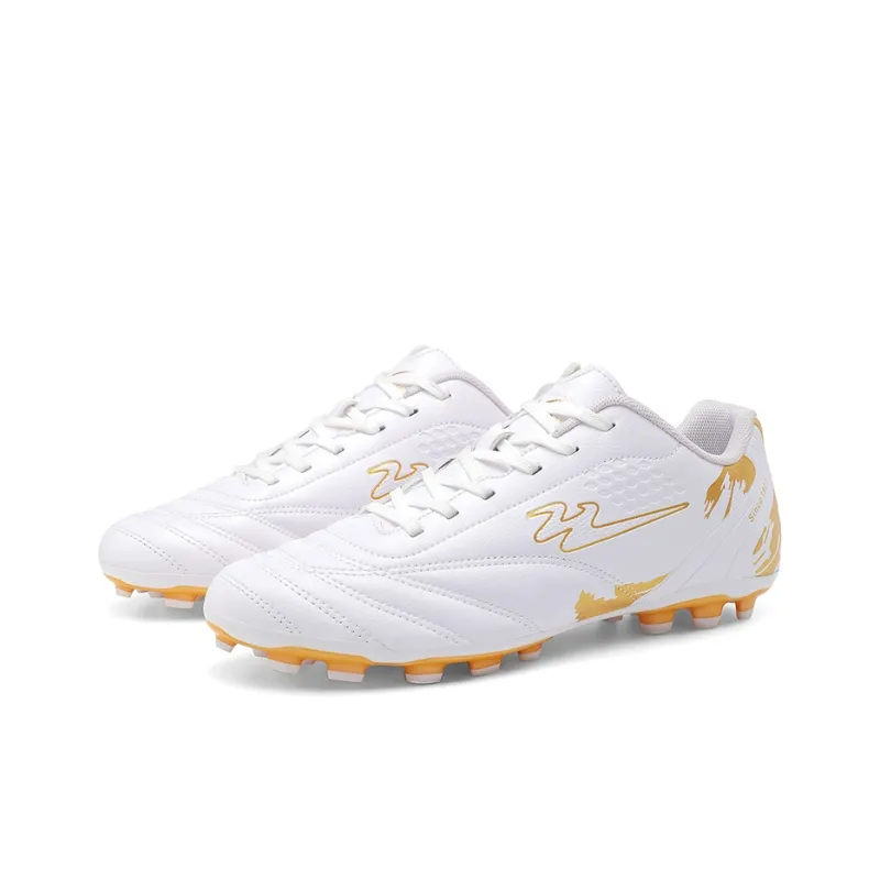 Binary FG Firm Ground Cushioning Abrasion Resistant Lightweight Slip Resistant Soccer Shoes Unisex White-2