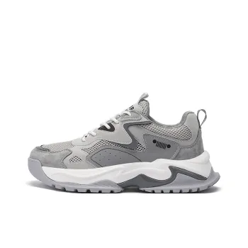 JEEP SPIRIT Slip Resistant, Abrasion Resistant, Breathable, Height Increasing Low Top Chunky Sneakers Unisex Gray