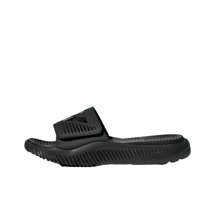 Adidas PU Polyurethane Rubber Sole Slip Resistant Abrasion Resistant Quick Drying Slide Slippers Unisex Black-0