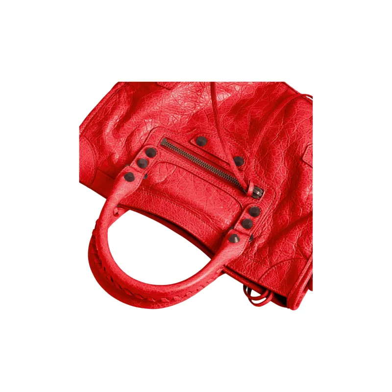 Balenciaga Le City Sheepskin Shoulder Bag, Crossbody Bag, Handbag Small Size Women's Red-5