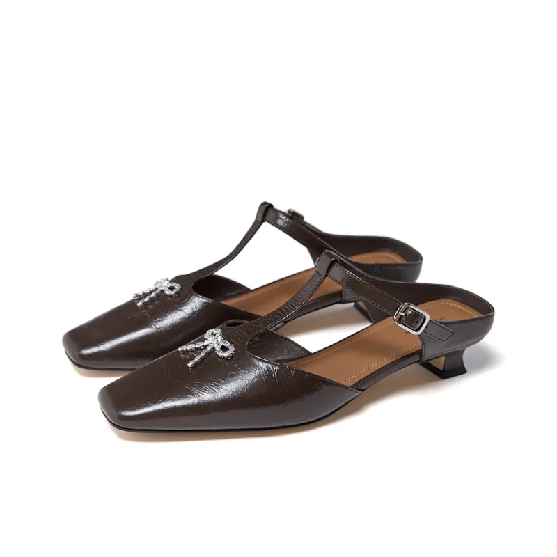 Marie Claire Wrap toe Slippers Women's Lava Raw Chocolate Brown-1