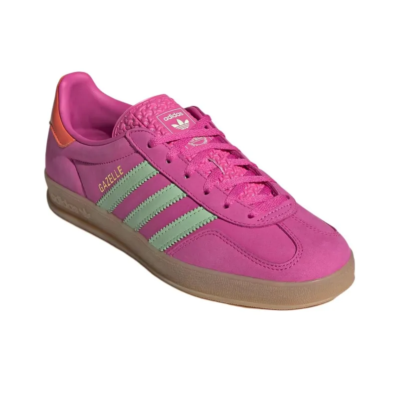 Adidas Gazelle Indoor Semi Lucid Fuchsia Semi Green Spark Coral Women's-2