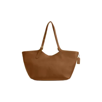 COACH Gramercy Grain Leather Tote Bag, Shopping Bag, Handbag, Shoulder Bag Large Size Women's Brass & Honey Brown