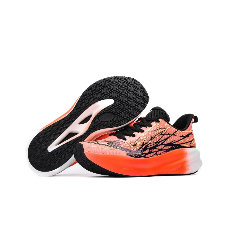 POLUDIYIPI Balance Support Lightweight Breathable Low Top Sprint Long Distance Running Shoes Unisex Flame Orange-5
