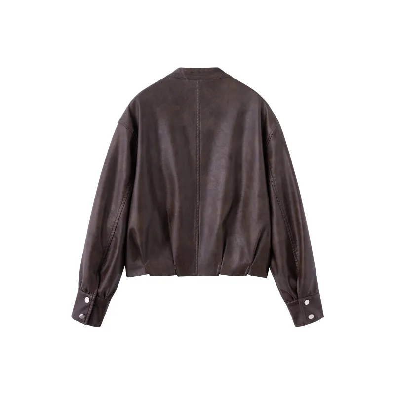 Yi Mengyuan Leather Jackets Coats Women's-1