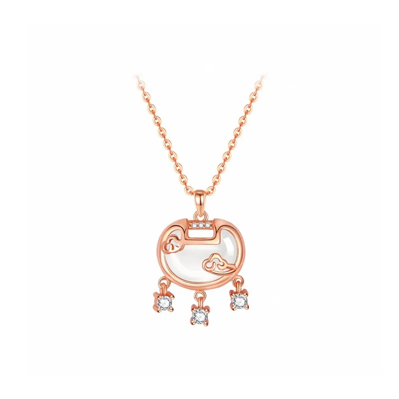 Ancient Jewelry Chalcedony Jade Necklaces Women's-3