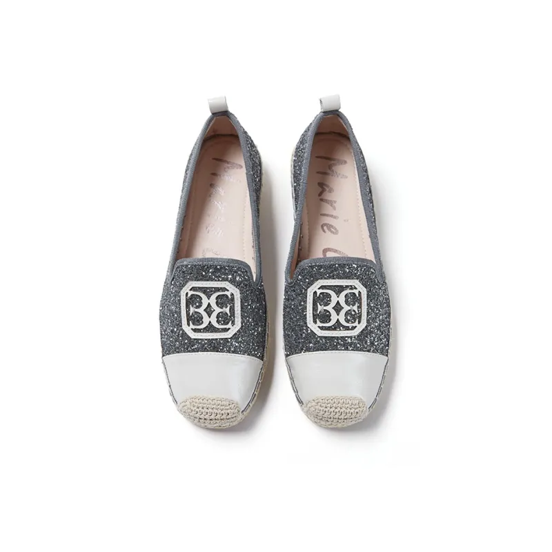 Marie Claire Espadrilles Women's Shimmering Silver+White-2