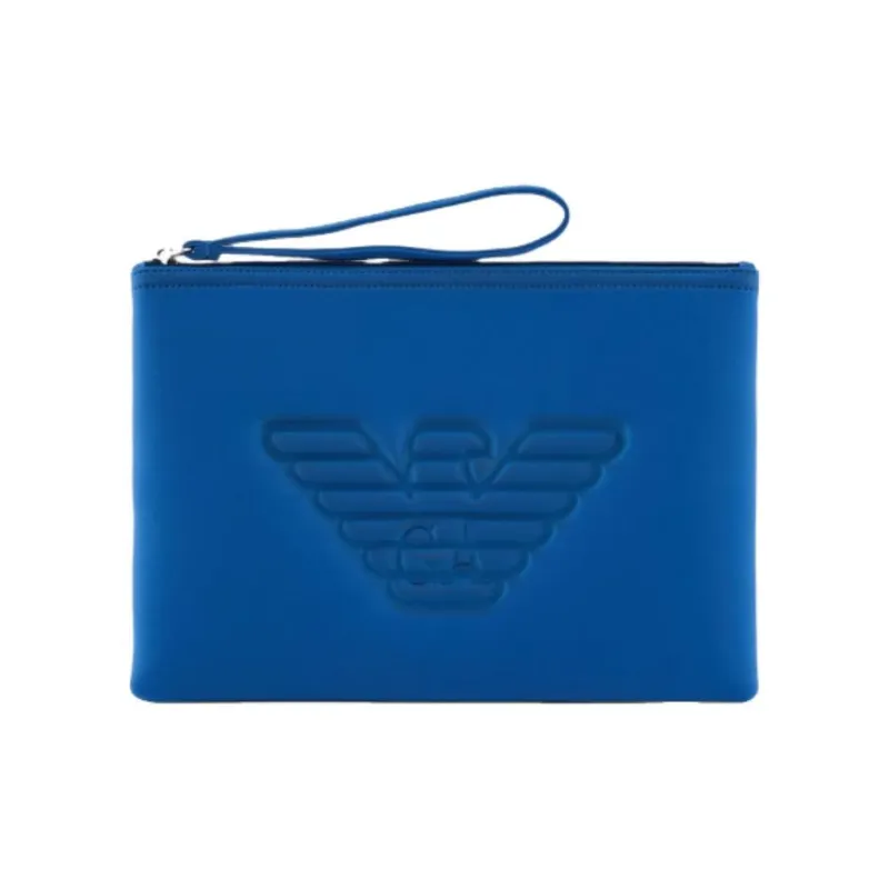EMPORIO ARMANI Polyester Clutch Medium Size Unisex Blue-0