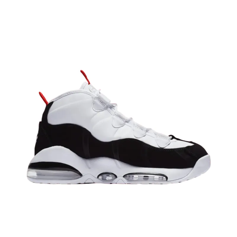 Nike Air Max Uptempo Anti Slip Wear Resistant Mid Top Basketball Shoes Unisex Black White 2025 Edition-1