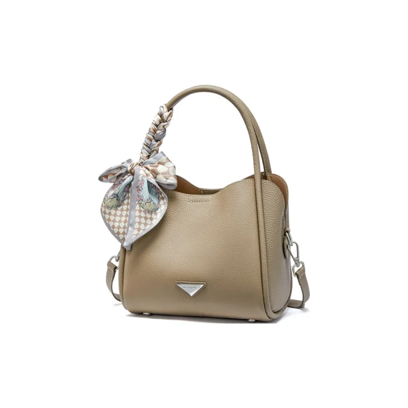 RED DRAGONFLY Top Grain Cow Leather Handbag Regular Women's Elegant Gray-3