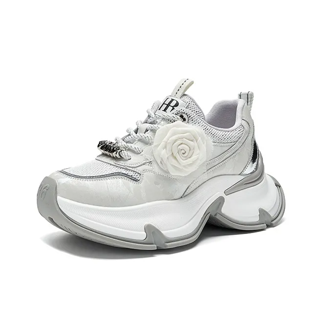 HR Low Top Chunky Sneakers Women's White Gray-1