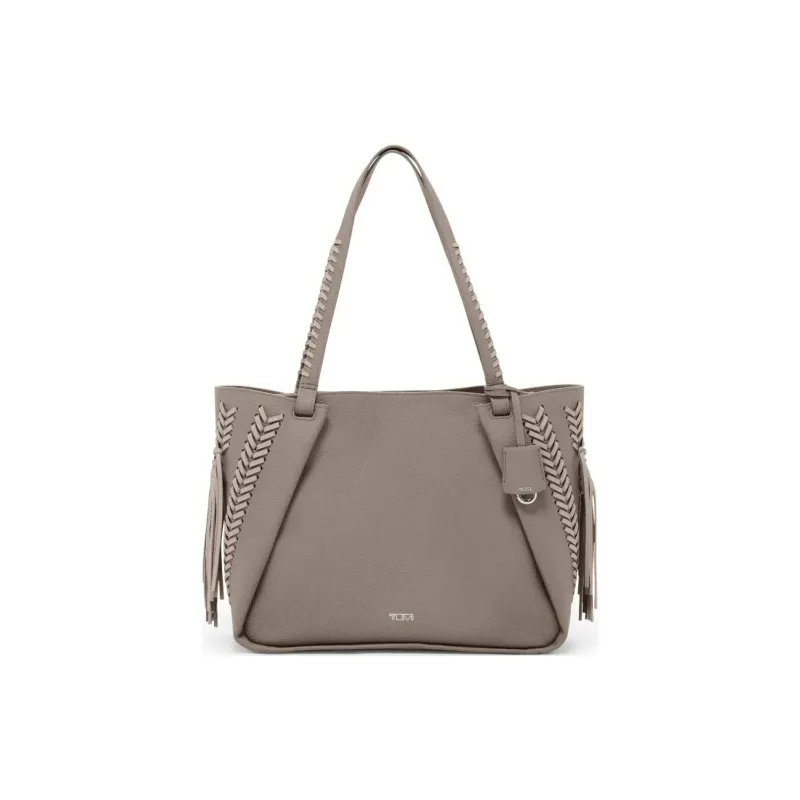 TUMI Leather Tote Bag Shopping Bag Shoulder Bags Women's Taupe-0
