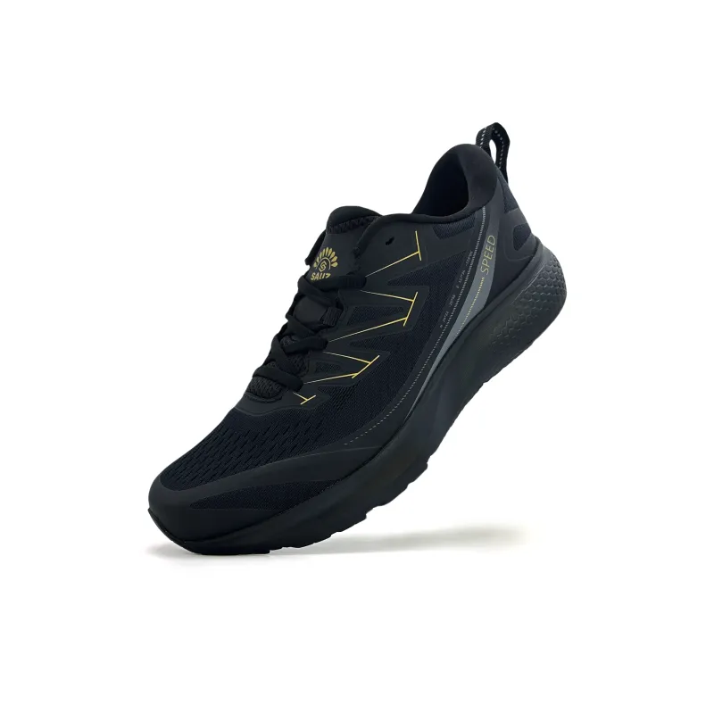 Sauz Anti Slip And Wear Resistant Breathable Low Top Casual Running Shoes Unisex Black-3