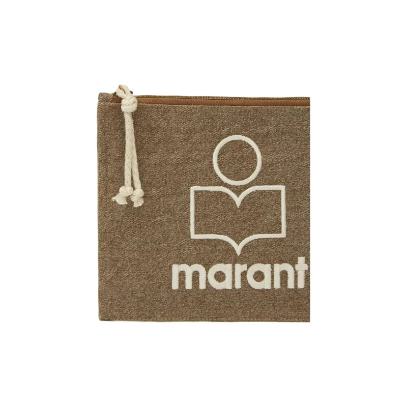 ISABEL MARANT Netia Cotton Clutch Women's Dark Khaki Color-3