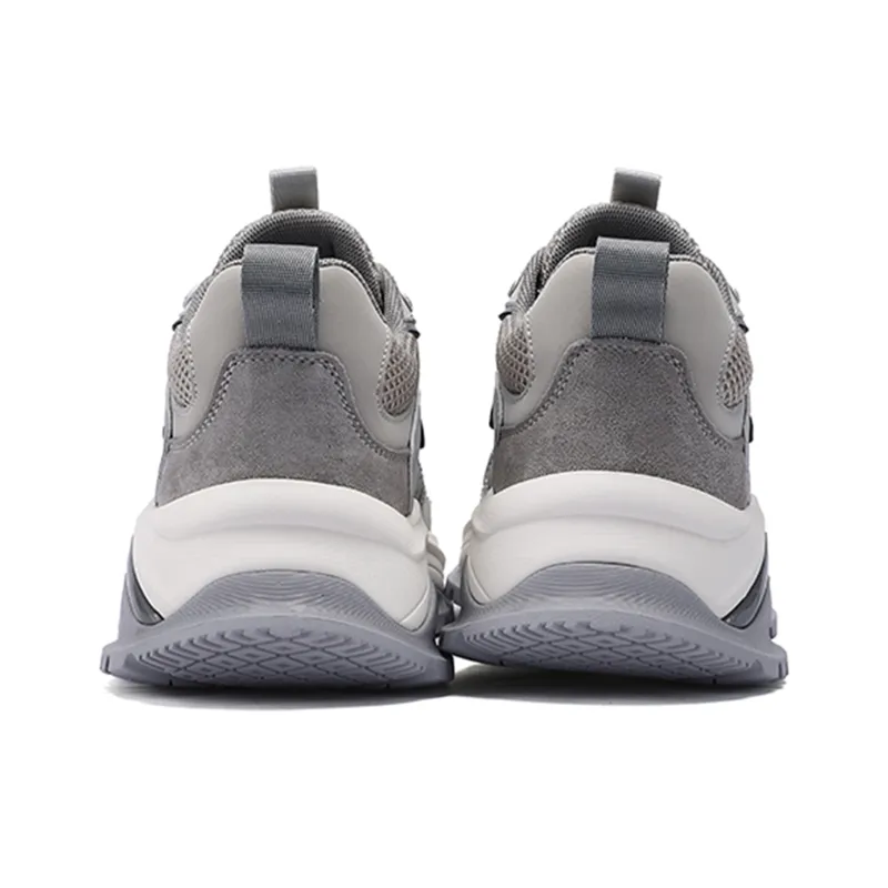JEEP SPIRIT Slip Resistant, Abrasion Resistant, Breathable, Height Increasing Low Top Chunky Sneakers Unisex Gray-5