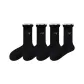 [4 Pack, 100% cotton Lightweight Breathable]4 Pairs of Black Socks
