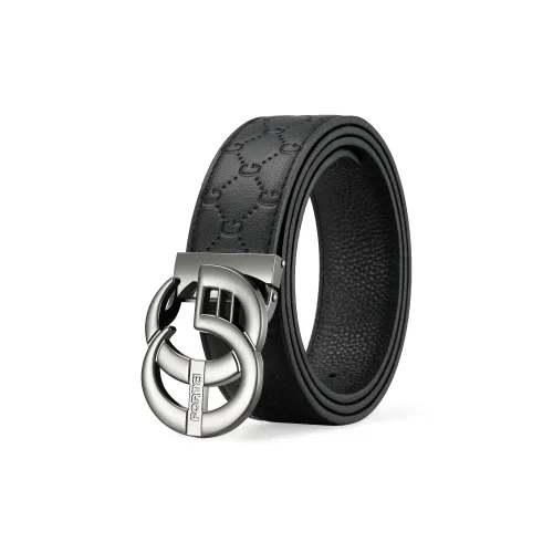 FORTEI Husband Trendy Fashion Automatic Buckle Belt Men's Gunmetal Width  3.8cm Gift Box Sets