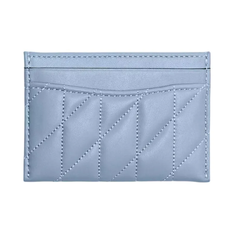 COACH Pillow Leather Card Holder Mini Women's Hyacinth Color-1