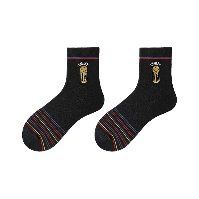 SMILEY Mid Calf Socks Unisex Combo Set-6