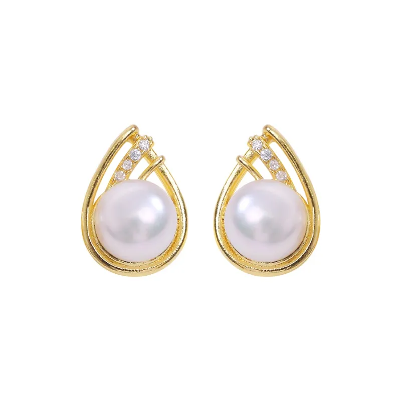 ZHENZHUAOMI Pearl Stud Earrings Women's-0