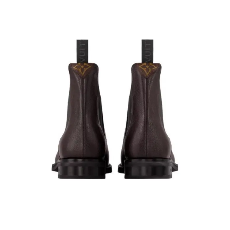 LOUIS VUITTON Fle Short Chelsea Boots Men's Brown-3