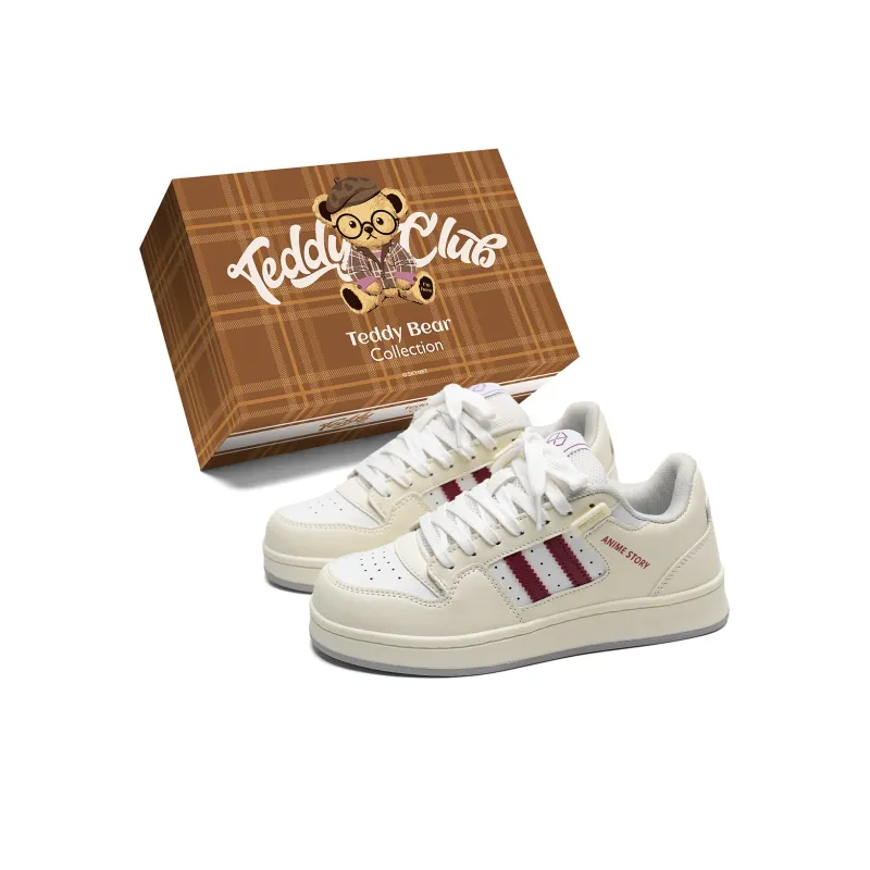 Teddy Bear Collection Slip Resistant, Abrasion Resistant, Lightweight, Breathable Low Top Skateboard Shoes Unisex-37