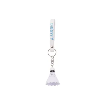 SANJEG Badminton Souvenirs White Unisex Keychain