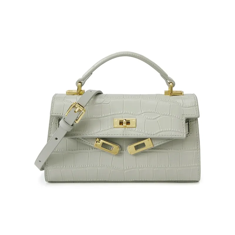 ELLE Crocodile Pattern Cow Leather Handbag Women's Multicolor-10