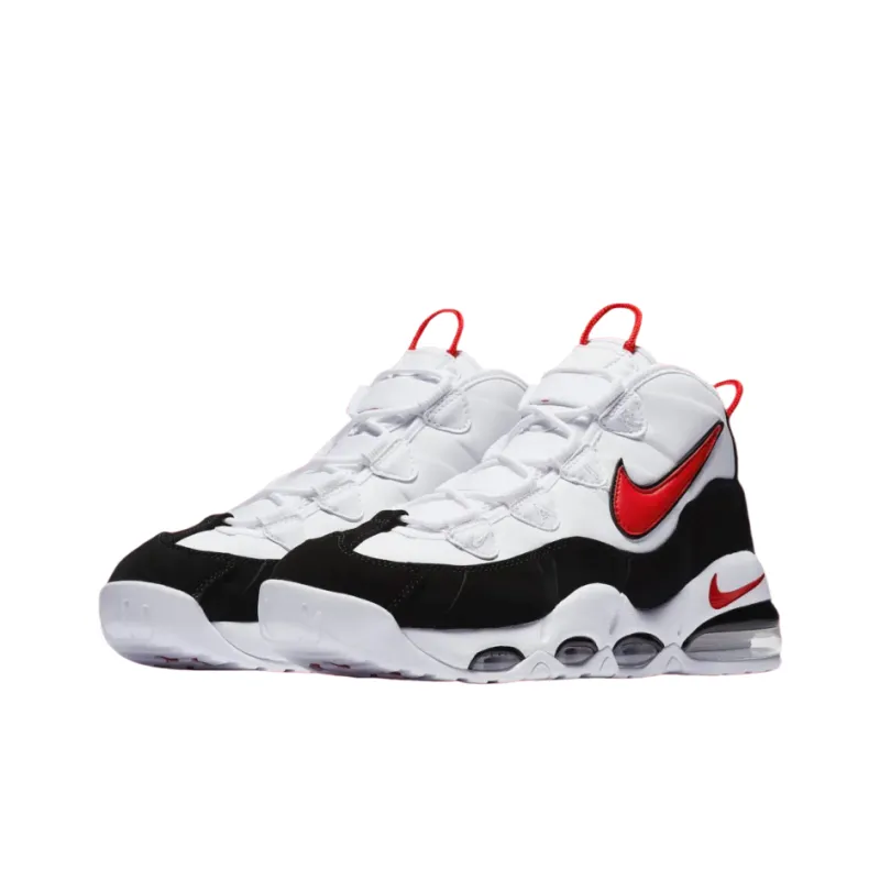 Nike Air Max Uptempo Anti Slip Wear Resistant Mid Top Basketball Shoes Unisex Black White 2025 Edition-2