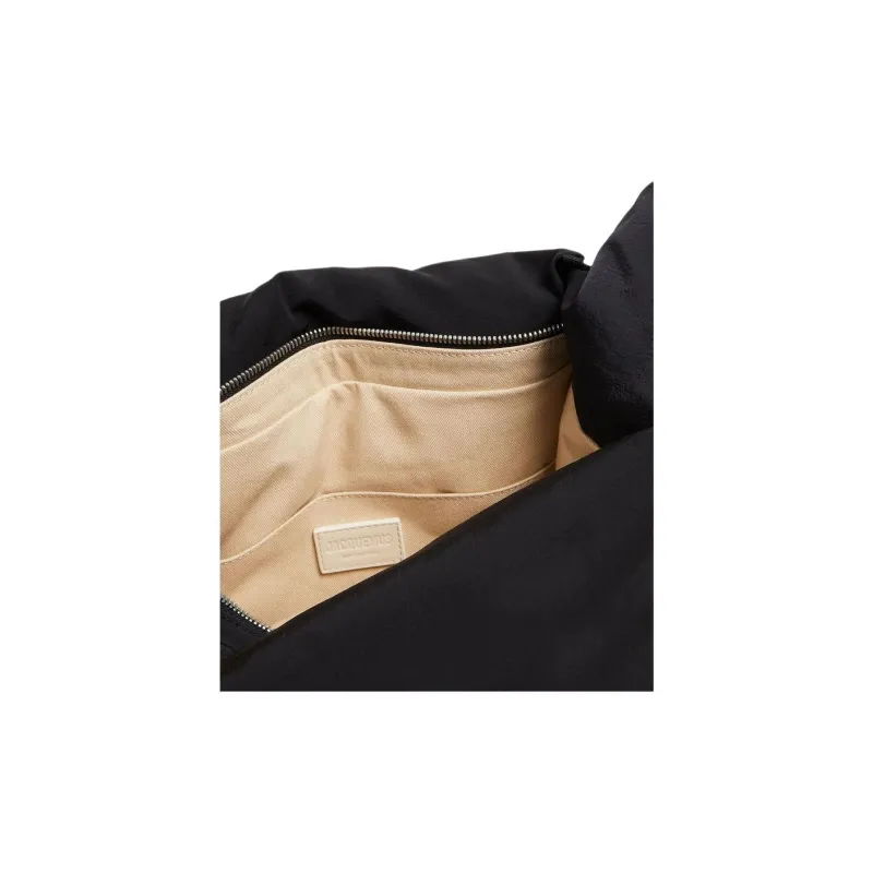 Jacquemus Linen Shoulder Bag Unisex Black-2