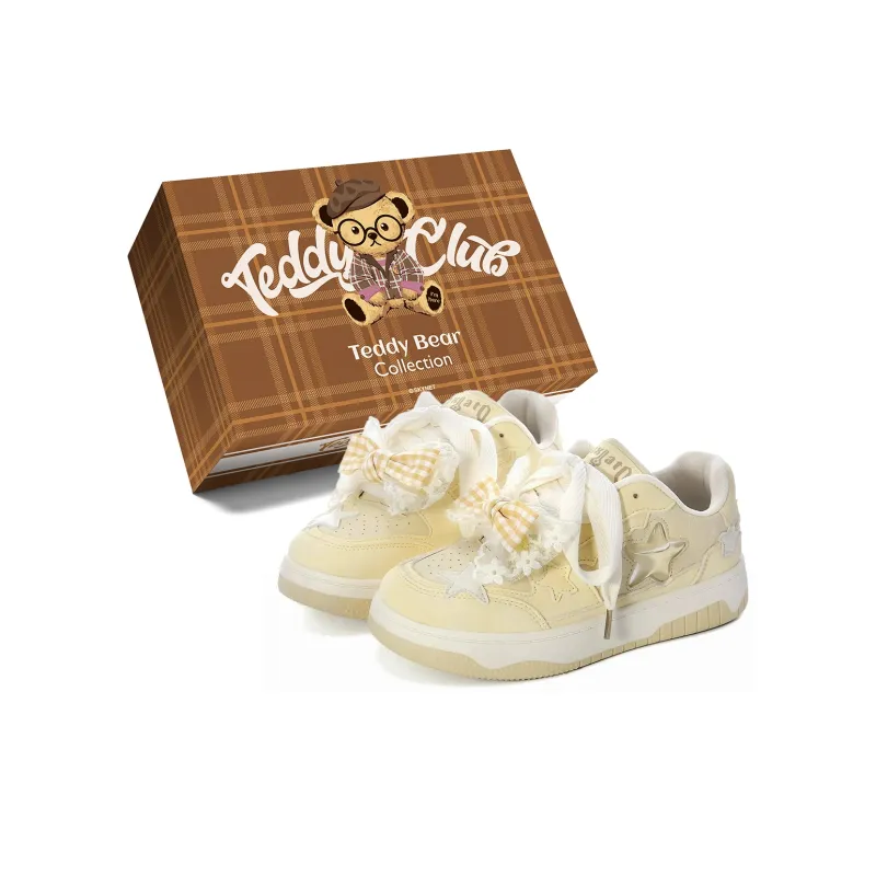 Teddy Bear Collection Slip Resistant, Abrasion Resistant, Lightweight, Breathable Low Top Skateboard Shoes Women's-35