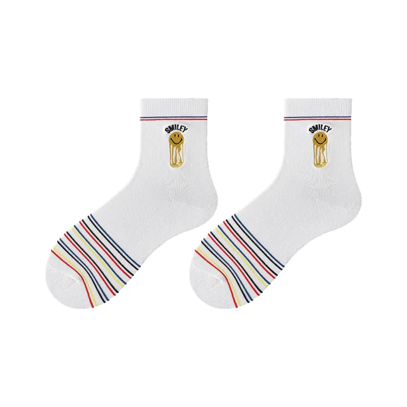 SMILEY Mid Calf Socks Unisex Combo Set-7