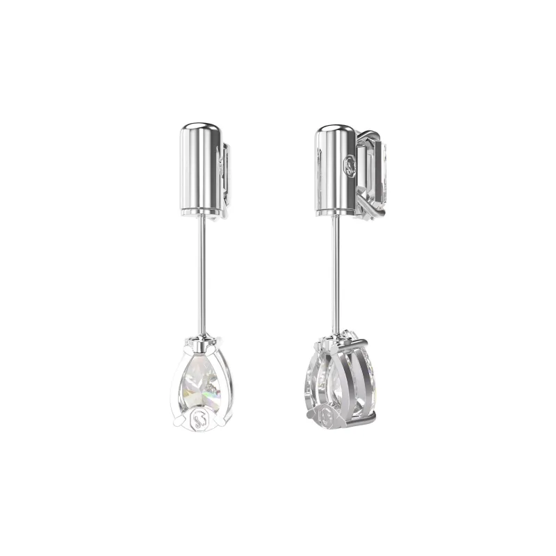 Swarovski Rhodium-Plated Stud Earrings Women's Silver-3